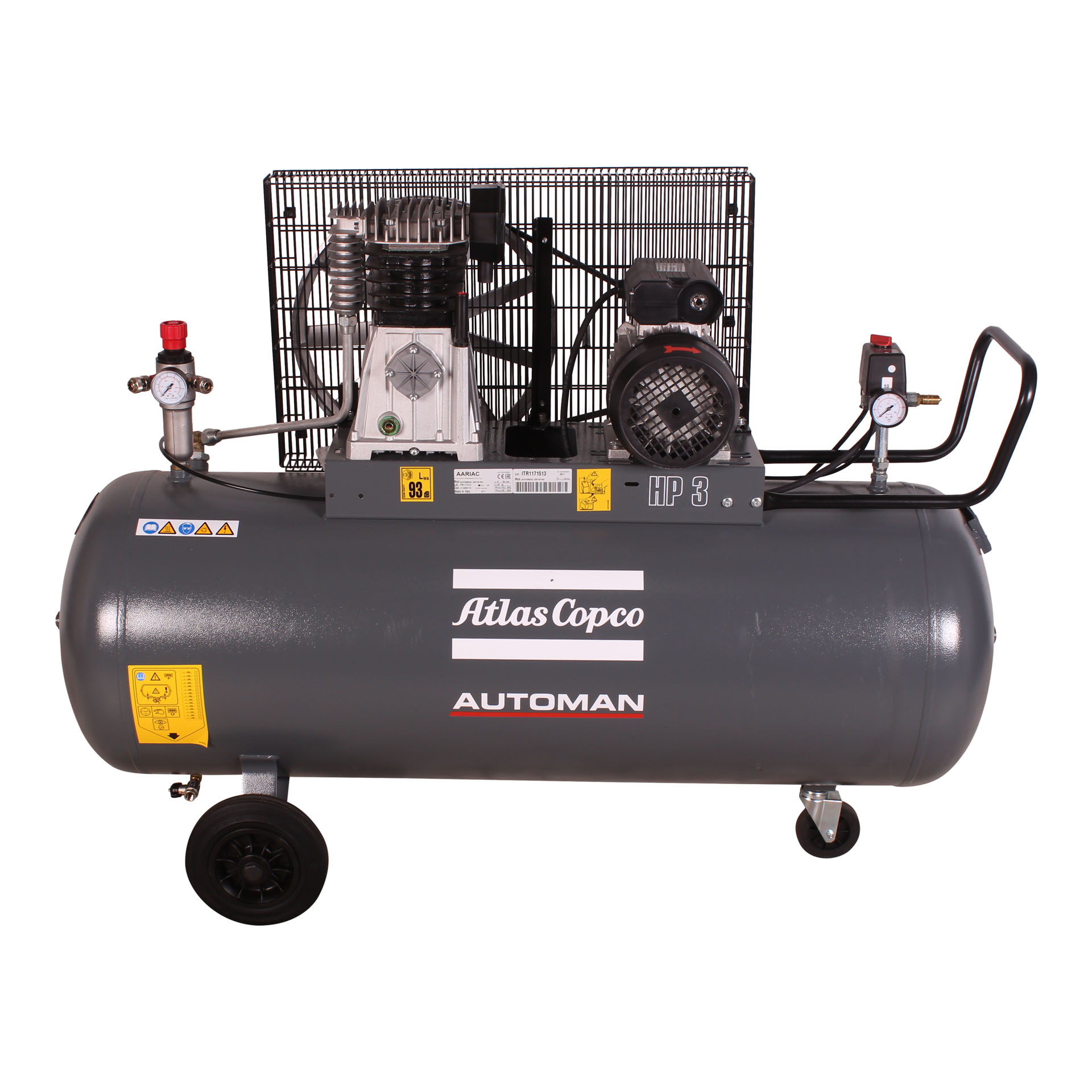 AUTOMAN AC 30 E 200L 2.2 KW (3 HP) 230 V Belt Driven Mobile Air Compressor - Image 2