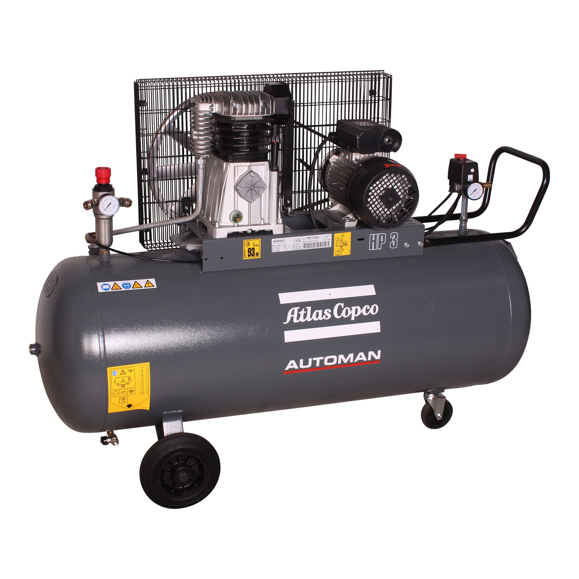 AUTOMAN AC 30 E 200L 2.2 KW (3 HP) 230 V Belt Driven Mobile Air Compressor - Image 3
