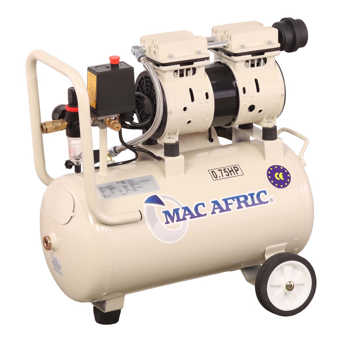 MAC AFRIC 24 Litre Silent Oil Free Compressor 550 W (0.7 HP) 230 V - Image 4