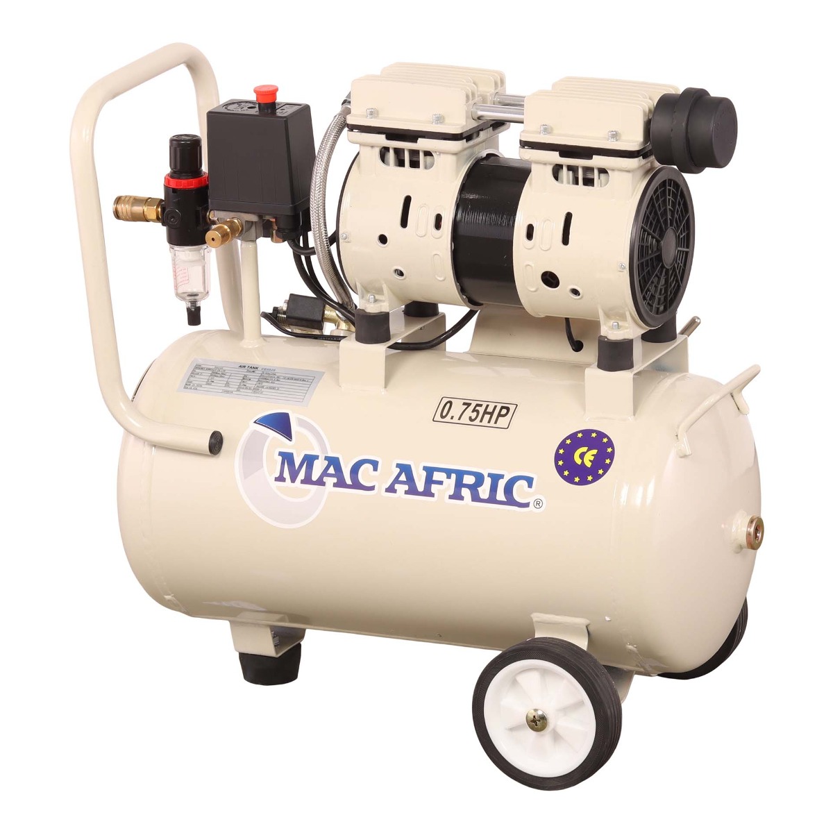 MAC AFRIC 24 Litre Silent Oil Free Compressor 550 W (0.7 HP) 230 V