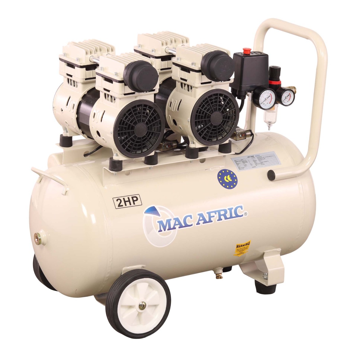 MAC AFRIC 50L Silent Oil Free Compressor 1.5 KW (2 HP) 230 V - Image 2
