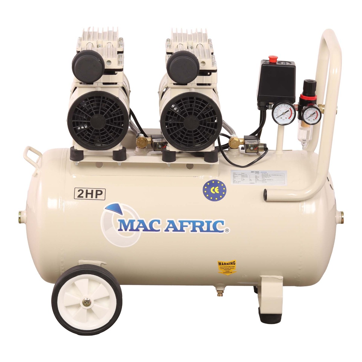 MAC AFRIC 50L Silent Oil Free Compressor 1.5 KW (2 HP) 230 V - Image 3