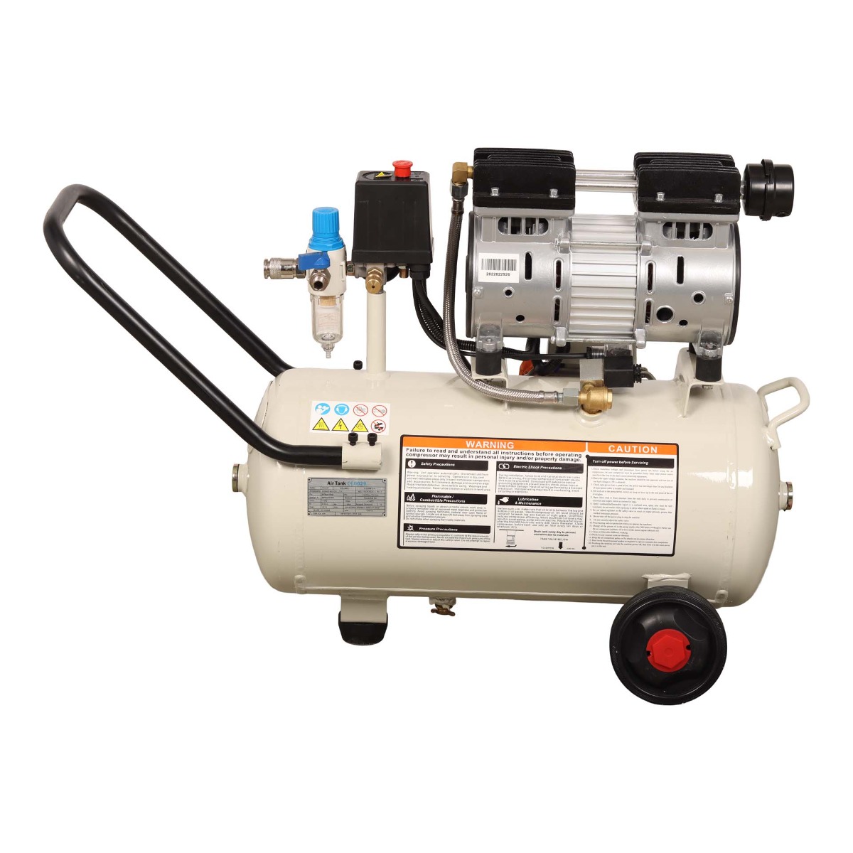MAC AFRIC Professional 24 Litre 0.6 KW (0.8 HP) 230V Oil Free Silent Air Compressor - Image 4