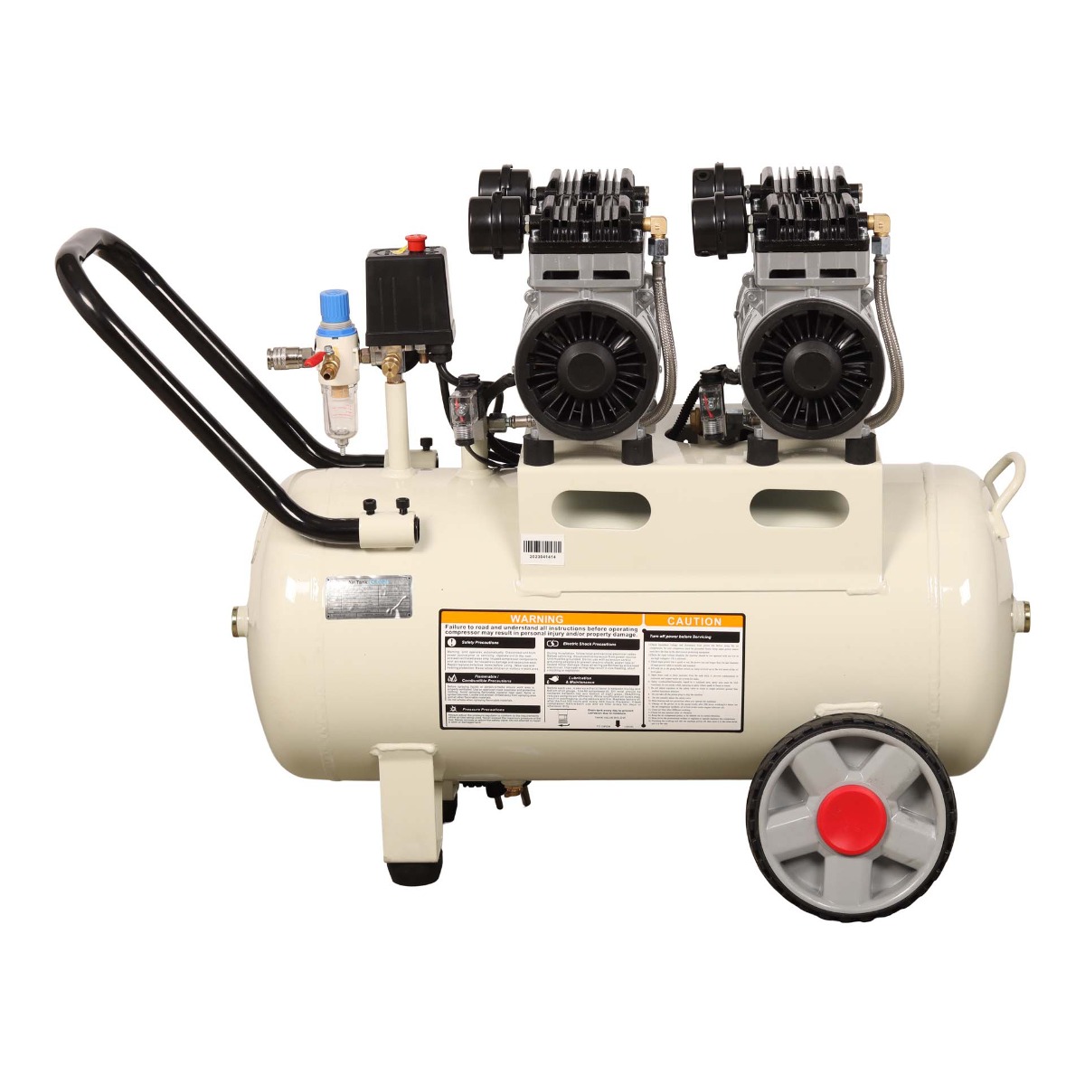 MAC AFRIC Professional 50 Litre 2x 1.5HP 230 V Dual-Motor Oil Free Silent Air Compressor - Image 3