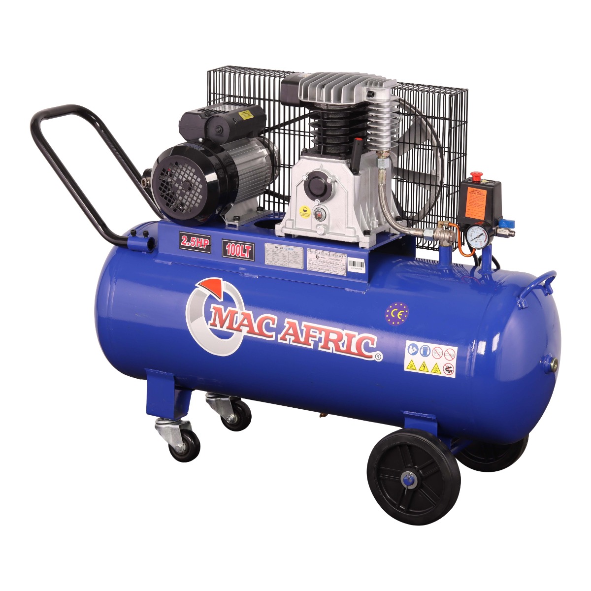 MAC AFRIC 100 Litre 1.8 KW (2.5 HP) 230 V Belt Driven Compressor