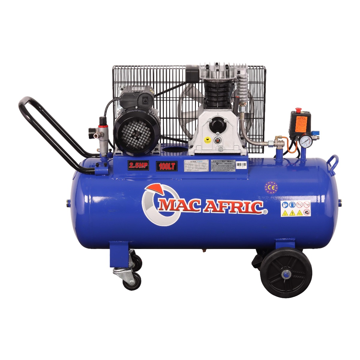 MAC AFRIC 100 Litre 1.8 KW (2.5 HP) 230 V Belt Driven Compressor - Image 2