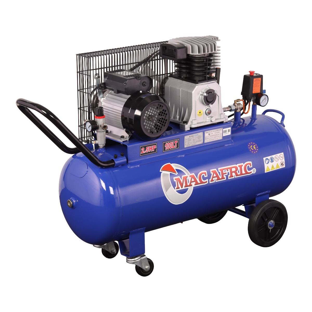MAC AFRIC 100 Litre 1.8 KW (2.5 HP) 230 V Belt Driven Compressor - Image 3