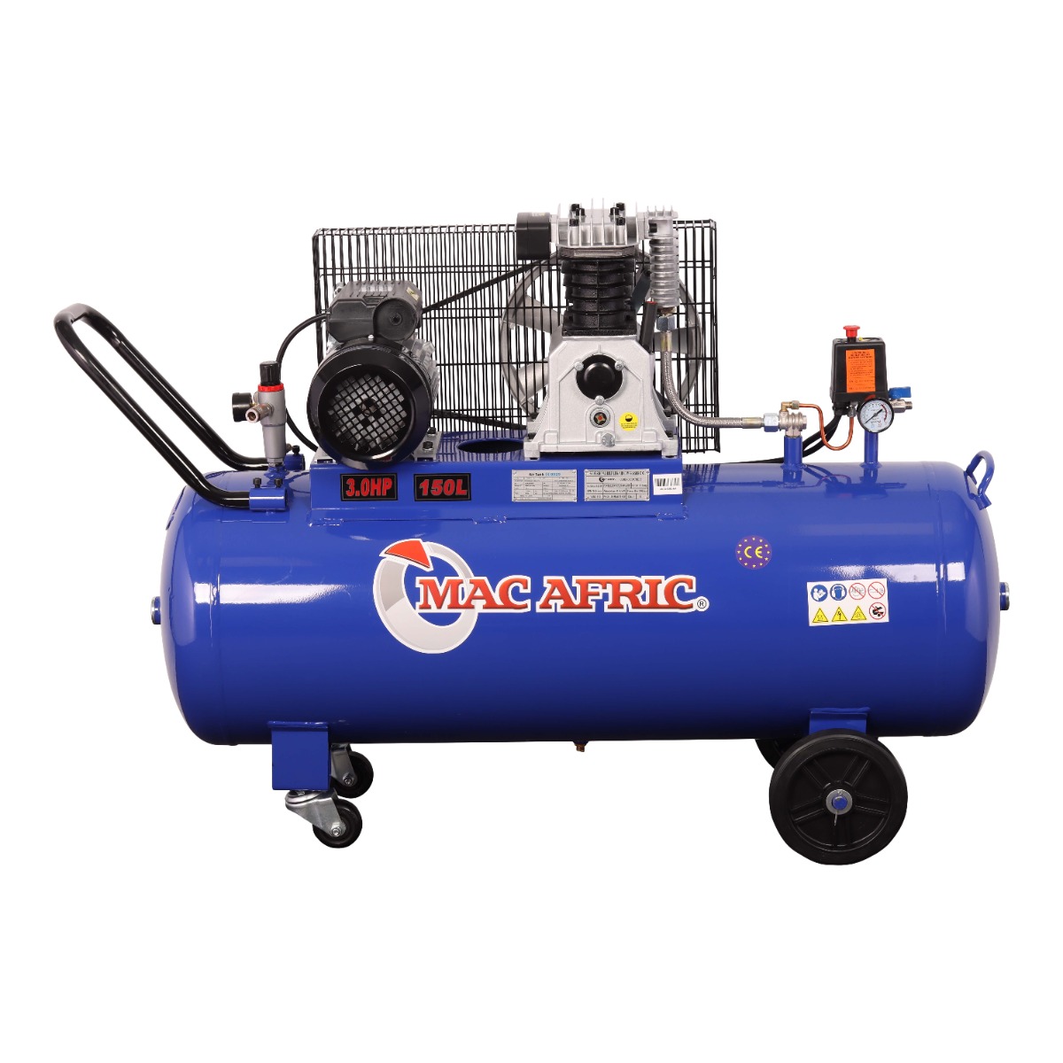 MAC AFRIC 150 Litre 2.2 KW (3 HP) 230 V Belt Driven Compressor - Image 2