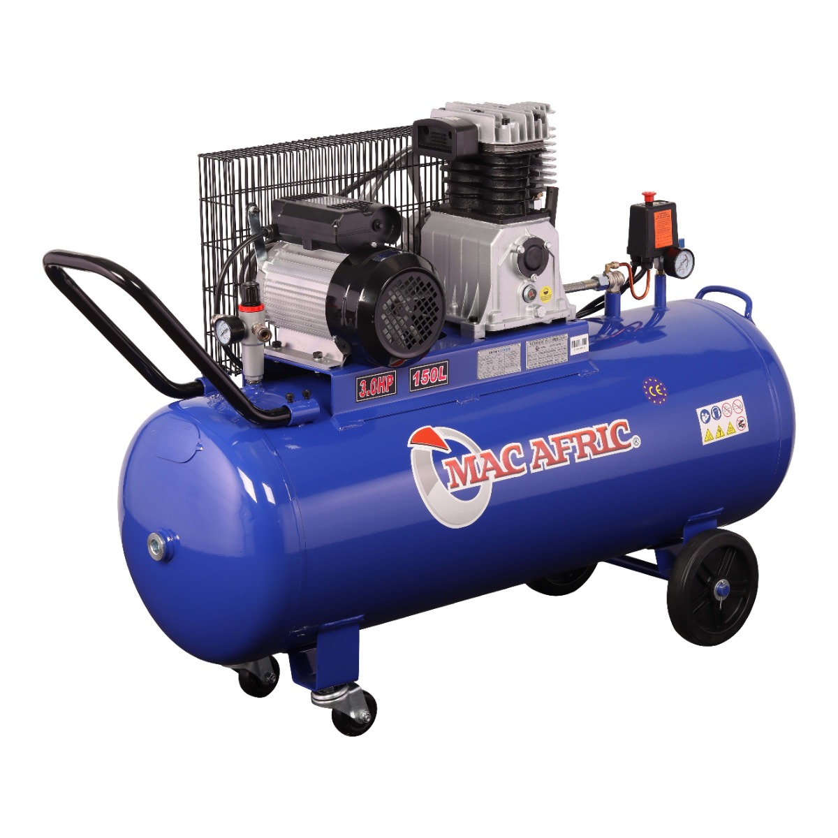 MAC AFRIC 150 Litre 2.2 KW (3 HP) 230 V Belt Driven Compressor - Image 3