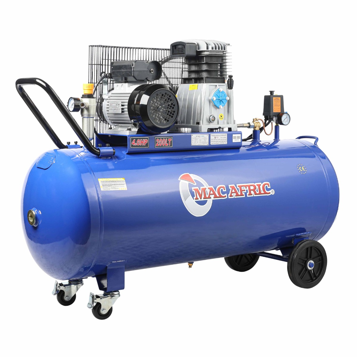 MAC AFRIC 200L 4HP 230V Belt Drive Compressor - Image 3