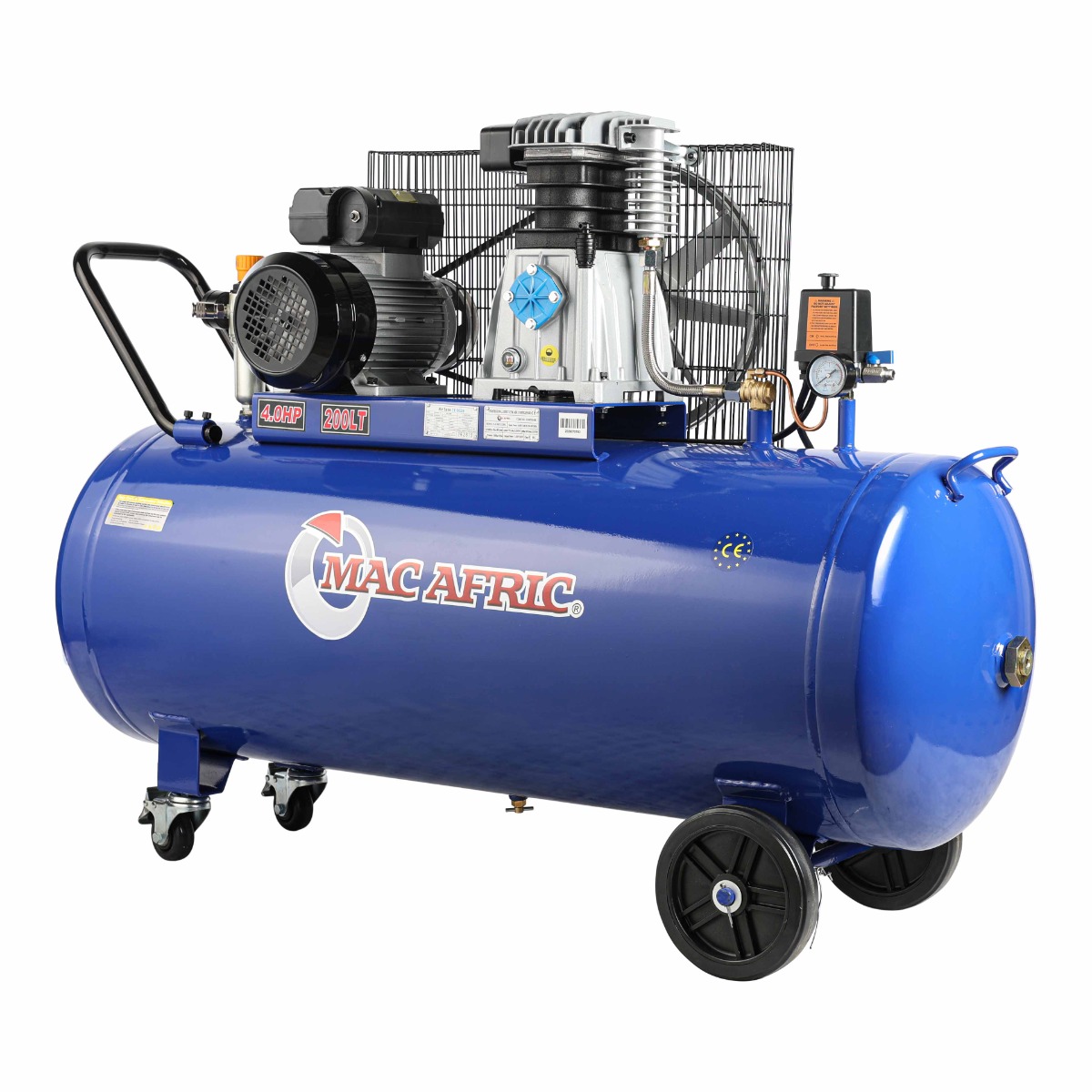 MAC AFRIC 200L 4HP 230V Belt Drive Compressor