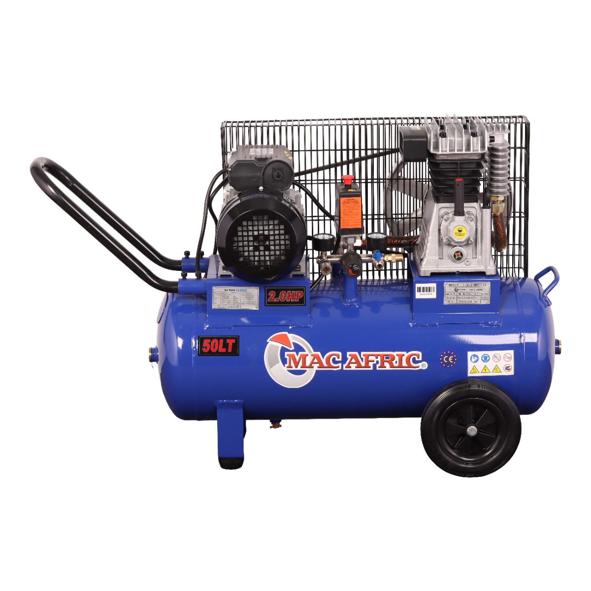 MAC AFRIC 50 Litre 1.5 KW (2 HP) 230 V Belt Driven Compressor - Image 2