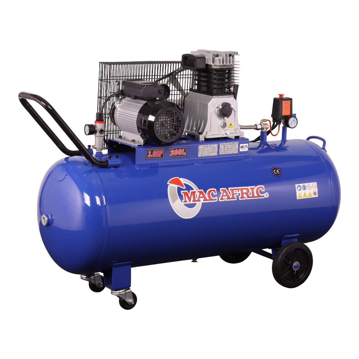 MAC AFRIC 200 Litre 2.2 KW (3 HP) 230 V Belt Driven Compressor - Image 3