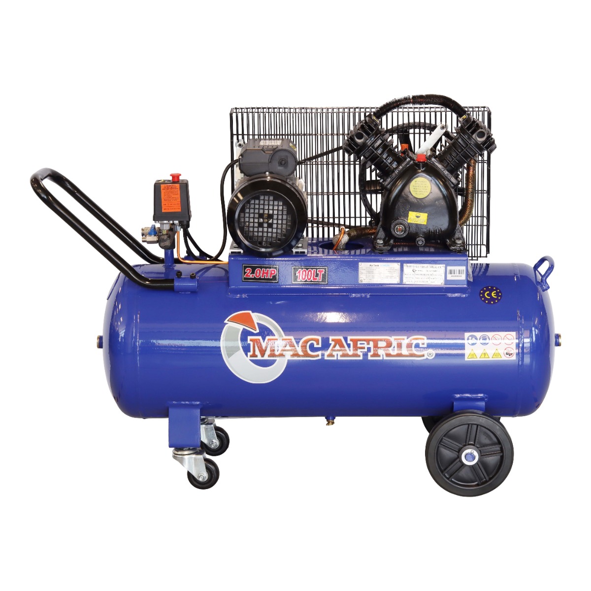 MAC AFRIC 100 Litre 1.5 KW (2 HP) 230 V Belt Driven "V-Type" Compressor - Image 3