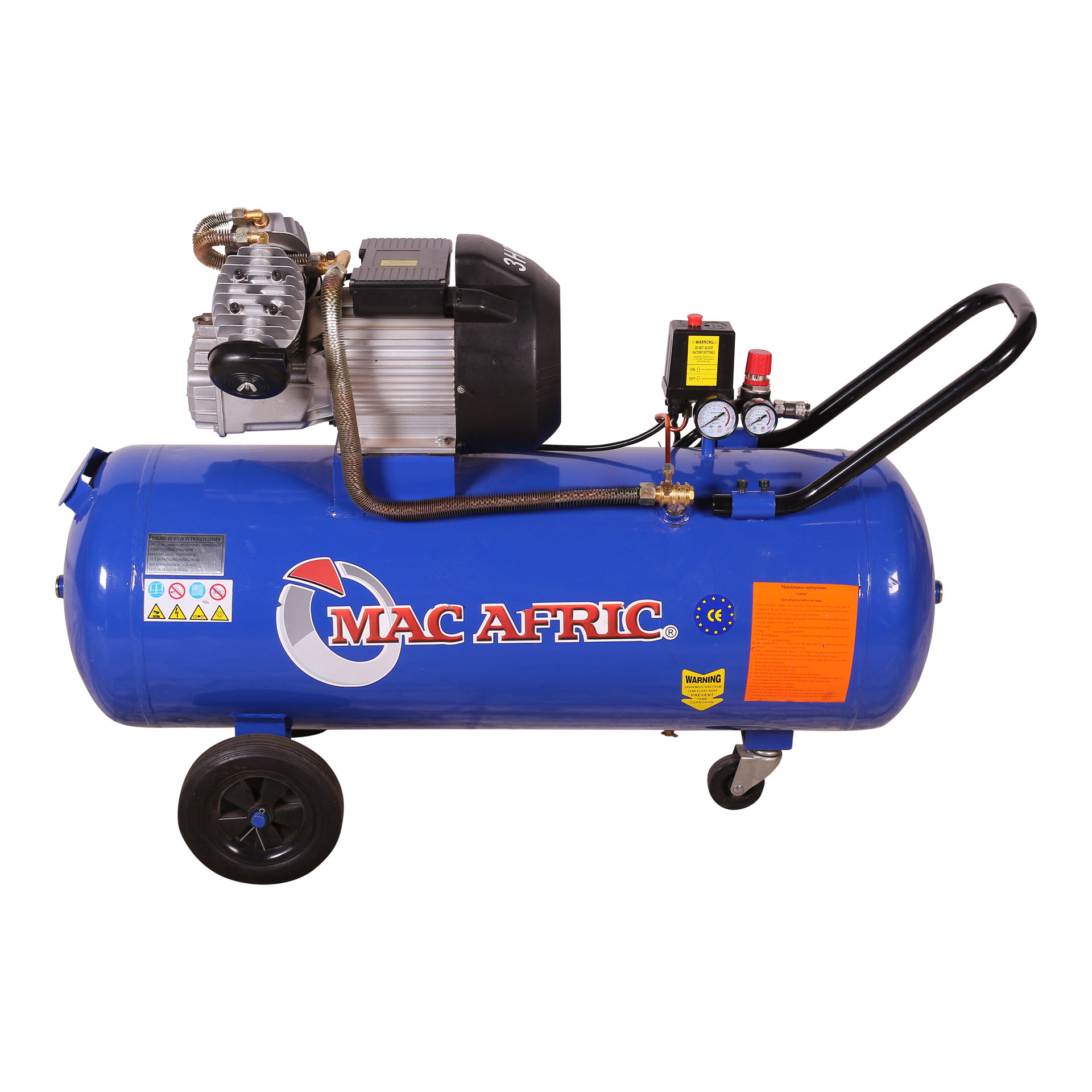 MAC AFRIC 100 Litre 2.2 KW (3 HP) 230 V Direct Drive "V-Type" Compressor - Image 2