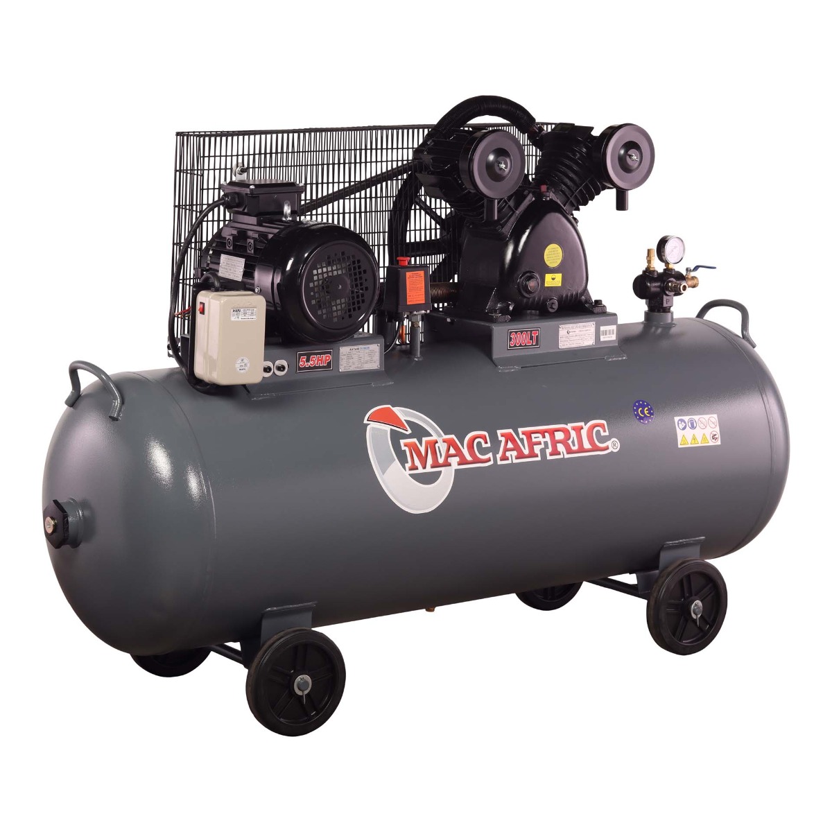 MAC AFRIC 300 Litre 3.6 kW (5 HP) 380V Belt Driven Compressor - Image 2