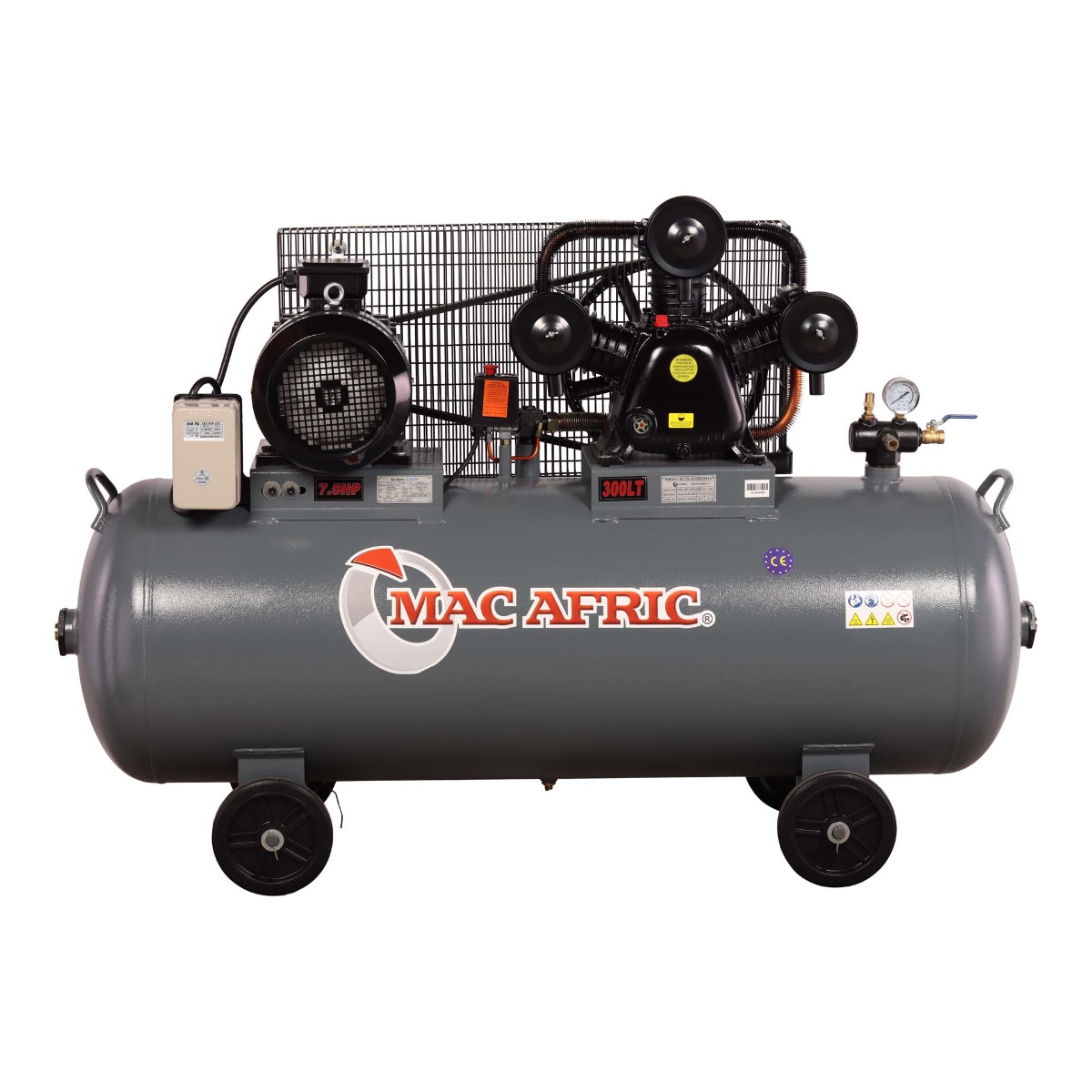MAC AFRIC 300 Litre 5.5 KW (7.5 HP) 380 V Belt Driven "V-Type" Compressor - Image 2