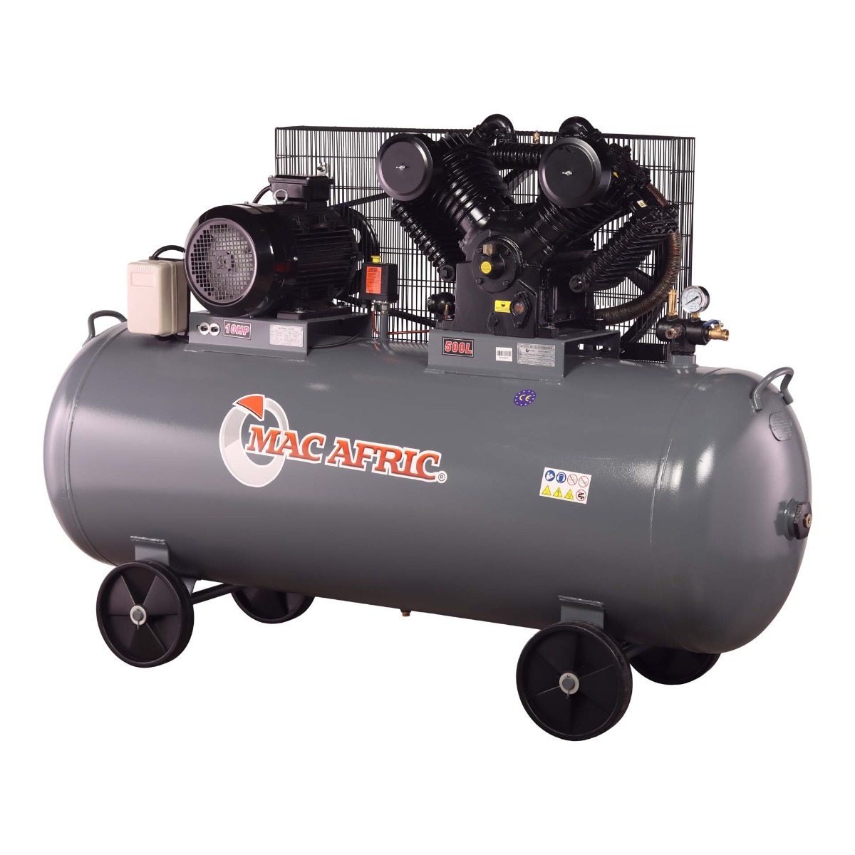 MAC AFRIC 500 Litre 7.5 kW (10 HP) 380 V Belt Driven Compressor