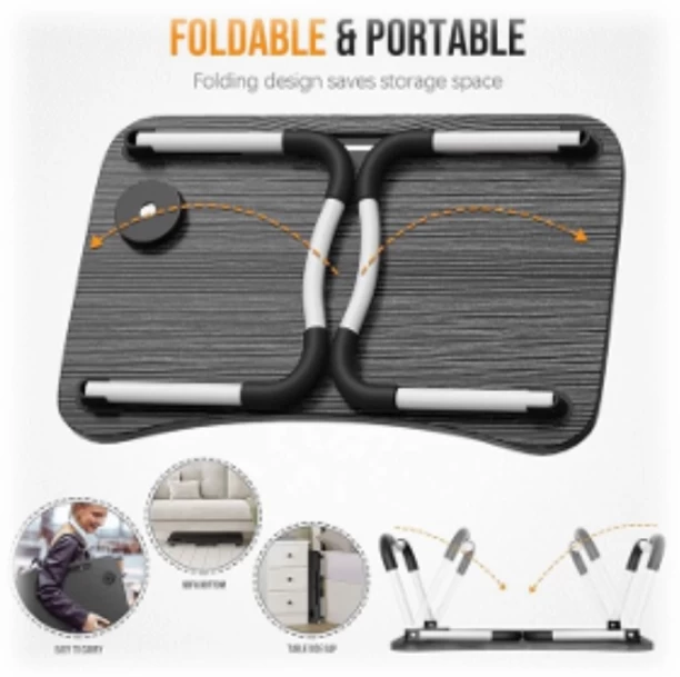 Generic Portable Bed Folding Table Study Table – Black - Image 2