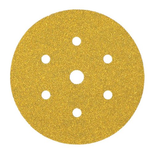 MIRKA Gold Sanding Discs, Grip, 6 + 1 Holes, 150mm, 5 Pack