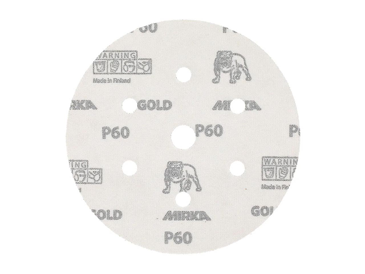 MIRKA Gold Sanding Discs, Grip, 6 + 1 Holes, 150mm, 5 Pack - Image 2