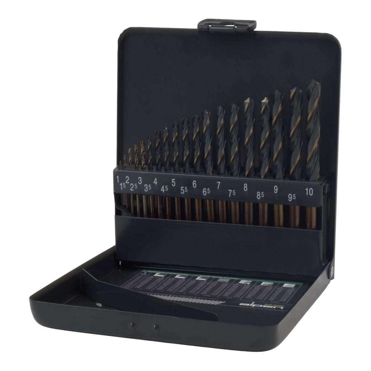 ALPEN 19-Piece Sprint Master HSS Drill Bit Set (1-10mm)
