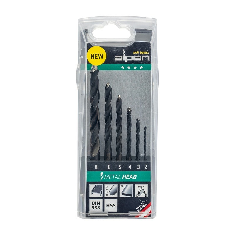 ALPEN 6pce Tri-Flat HSS Metal Head Set