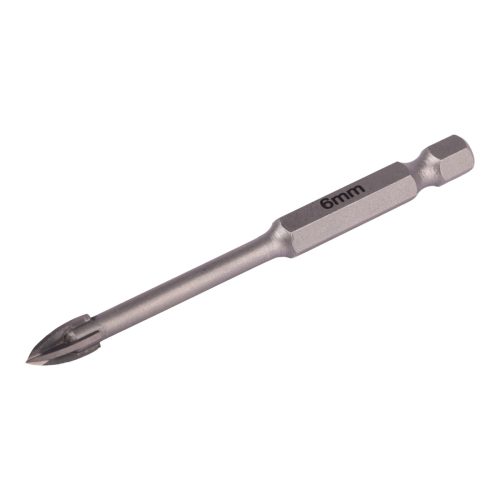 Glass & Tile Drill 6mm 4 Flute with Hex Shank