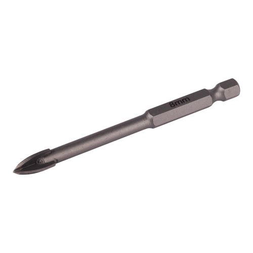Glass & Tile Drill 8mm 4 Flute with Hex Shank (TCGDX008)