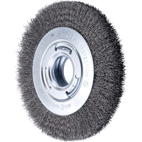 PFERD Wheel brush wide crimped RBU dia. 200x25xvariable hole steel wire dia. 0.30 universal bench grinder