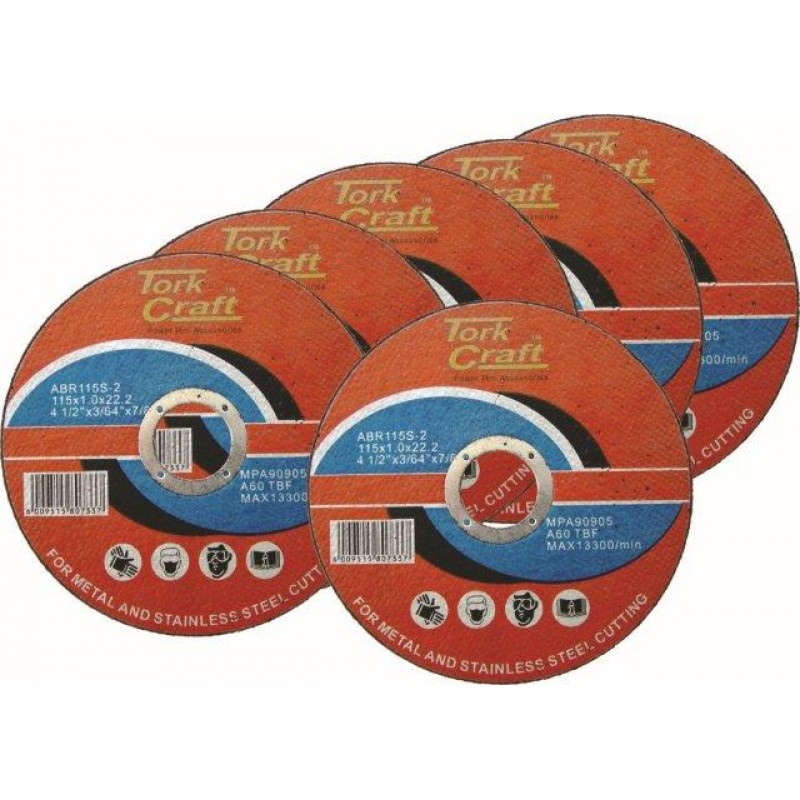 TORKCRAFT 5+1 Cutting Disc for Steel Set 115 x 1 x 22.2 MM