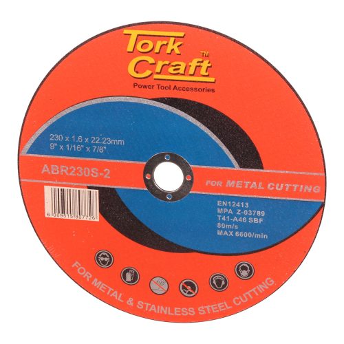 TORKCRAFT Cutting Disc for Steel 230 x 1.6 x 22.23 MM