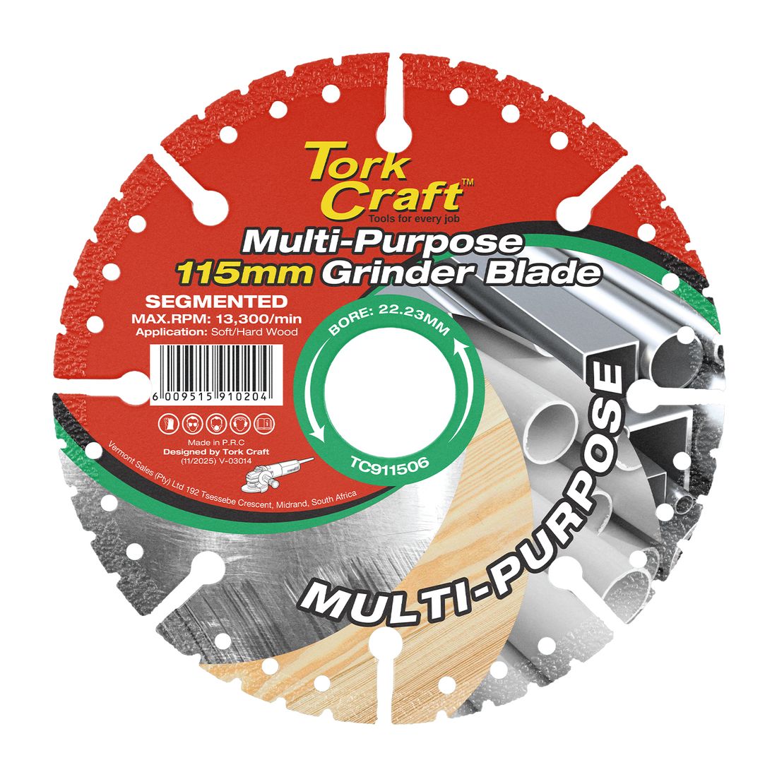 TORK CRAFT Multi-Material Cutting Blade 115mm x 22.23mm for Angle Grinder - Image 2