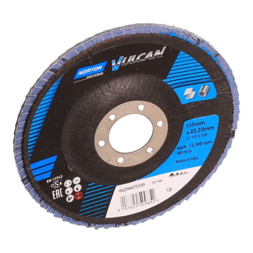 NORTON Vulcan Zirconia - Flap Discs 115 x 22.23 mm - 120 Grit