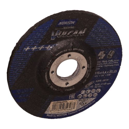 NORTON VULCAN (115 x 6,4 x 22,23 MM) Abrasive Grinding Disc with METAL INOX