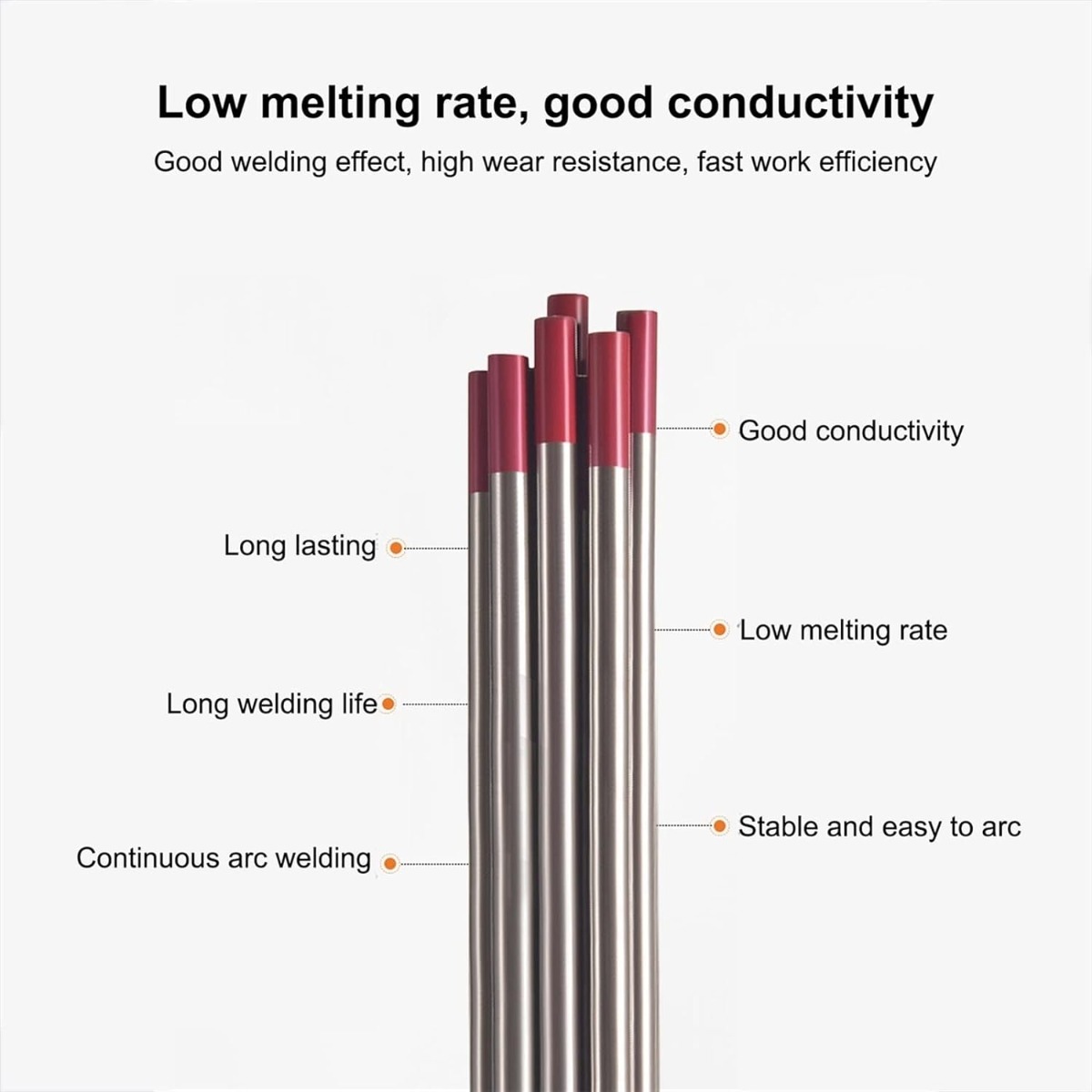 MAC AFRIC RED TIG Welding Tungsten Electrodes 2% Thoriated 2.4 MM (10 Pack) - Image 6
