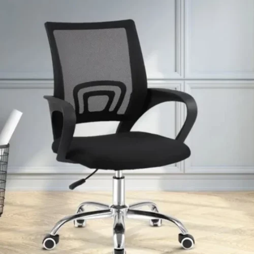VET 233 Office Adjustable Arm Chair – BLACK, SILVER