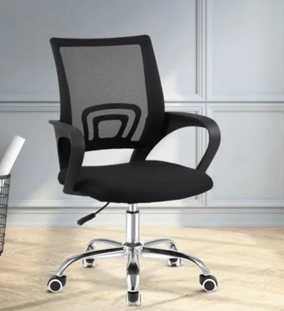 VET 233 Office Adjustable Arm Chair – BLACK, SILVER