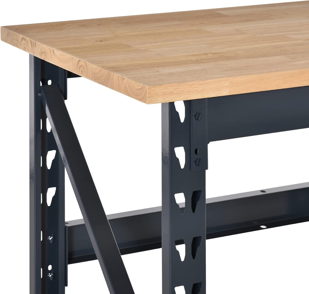 MAC AFRIC Work Table with Adjustable Footpads and Large Solid Wood Tabletop - Image 5
