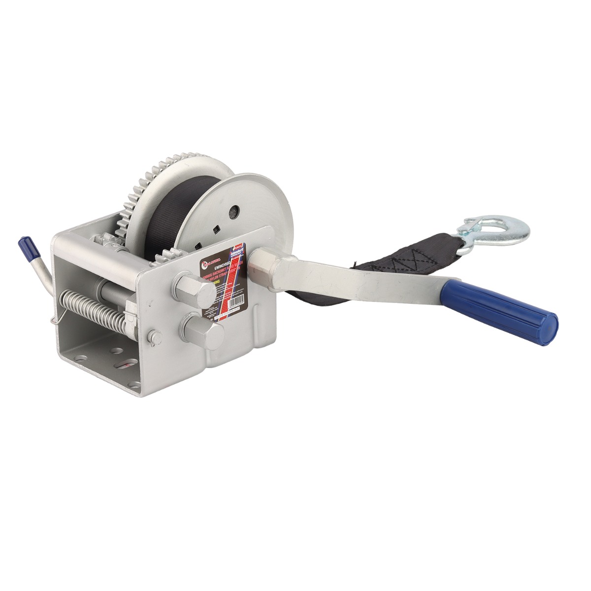 MAC AFRIC 1000kg Dacromet Hand Winch with Nylon Strap 50mm x 7m - Image 2