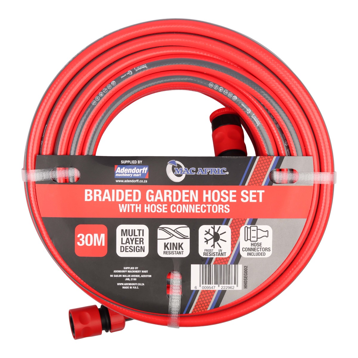 MAC AFRIC 30m Braided Garden Hose Set