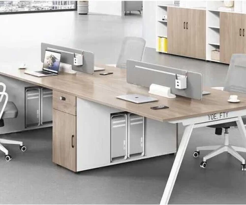 KC Furn 2.4 Metre Workstation Double Desk with Storage Cabinets