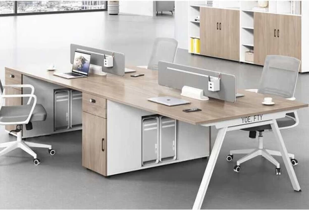 KC Furn 2.4 Metre Workstation Double Desk with Storage Cabinets