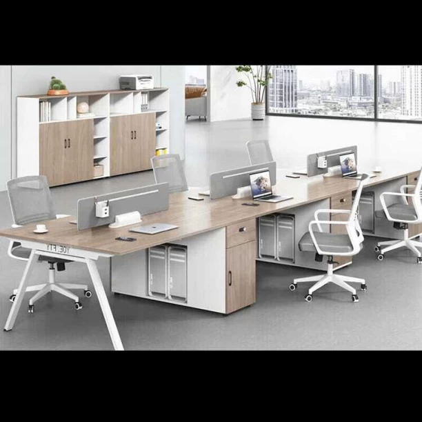 KC Furn 2.4 Metre Workstation Double Desk with Storage Cabinets - Image 2