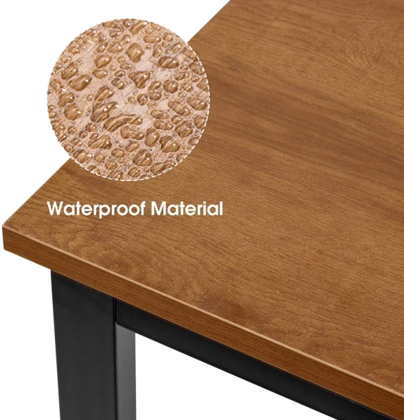 chenshia Sturdy Steel Office Desk – Modern Workstation Table for Home, Study, or Gaming Multipurpose Table – Brown, Black - Image 3