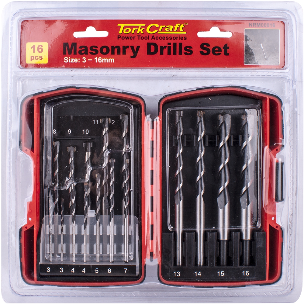 TORK CRAFT 16 PC Masonry Drill Bit Set - Image 2