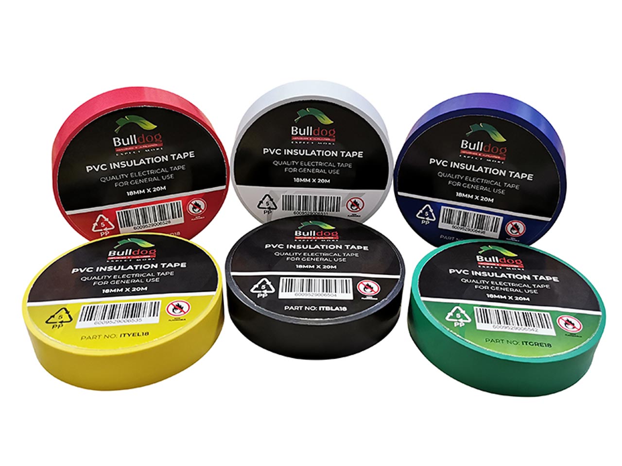 BULLDOG TAPES PVC Electrical Insulation Tape 18mmx20m