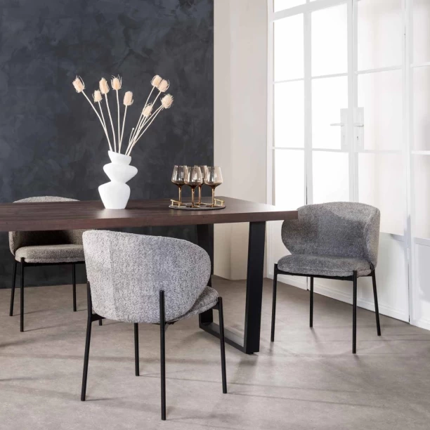 VIVIDITTO DF03013 Keya 8 Seater Multipurpose Table – DARK, Chair Included - Image 2