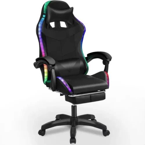 Fine Living LED Lights Gaming Chair - Black Office Arm Chair