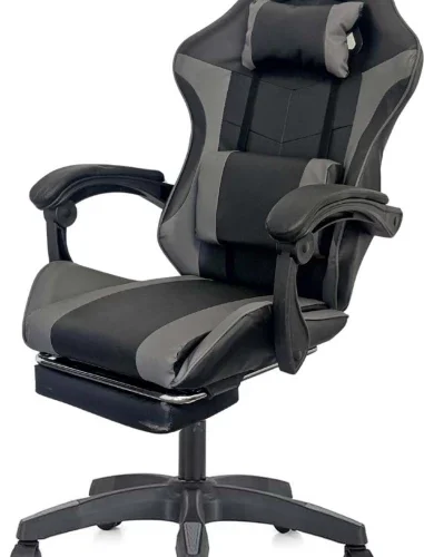 Fine Living SoundThrone Gaming Chair with Speaker - Black/ Grey Office Arm Chair – Black, Grey